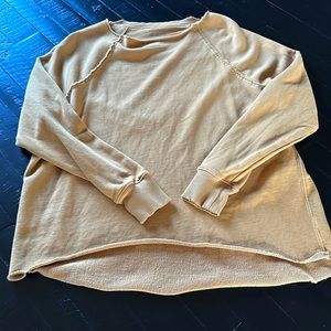 Aerie - Everyday kickback crew neck sweater shirt in yellow - XS